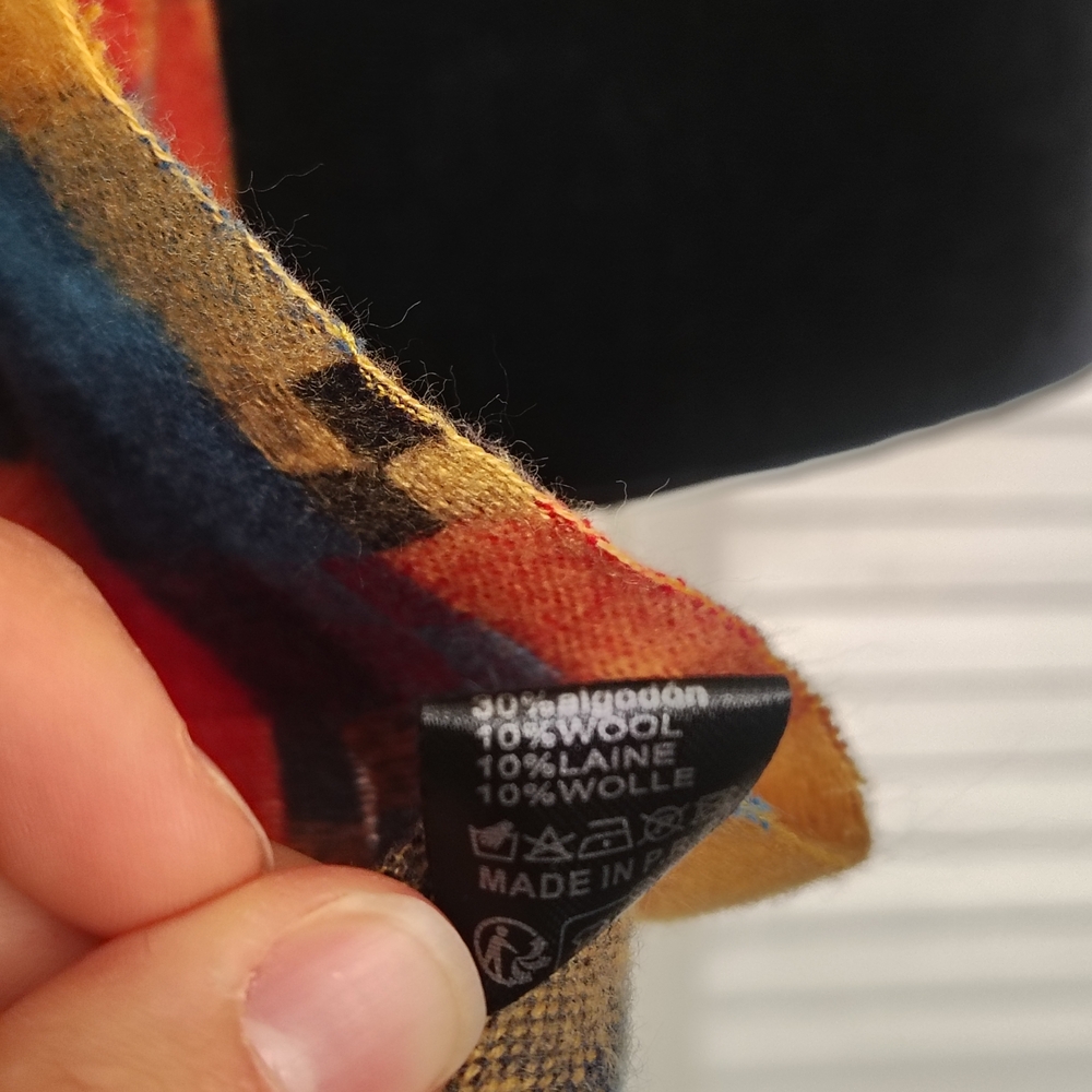 Multicolor Wool Blend Scarf – Vibrant Patchwork Style OS – Like New - Picture 7 of 8